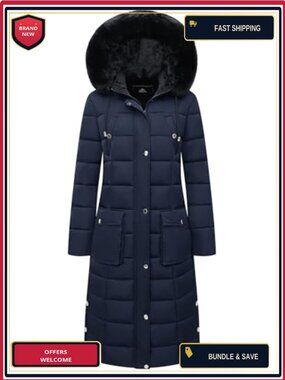 Women's Waterproof Long Winter Down Puffer Coat Warm Parka